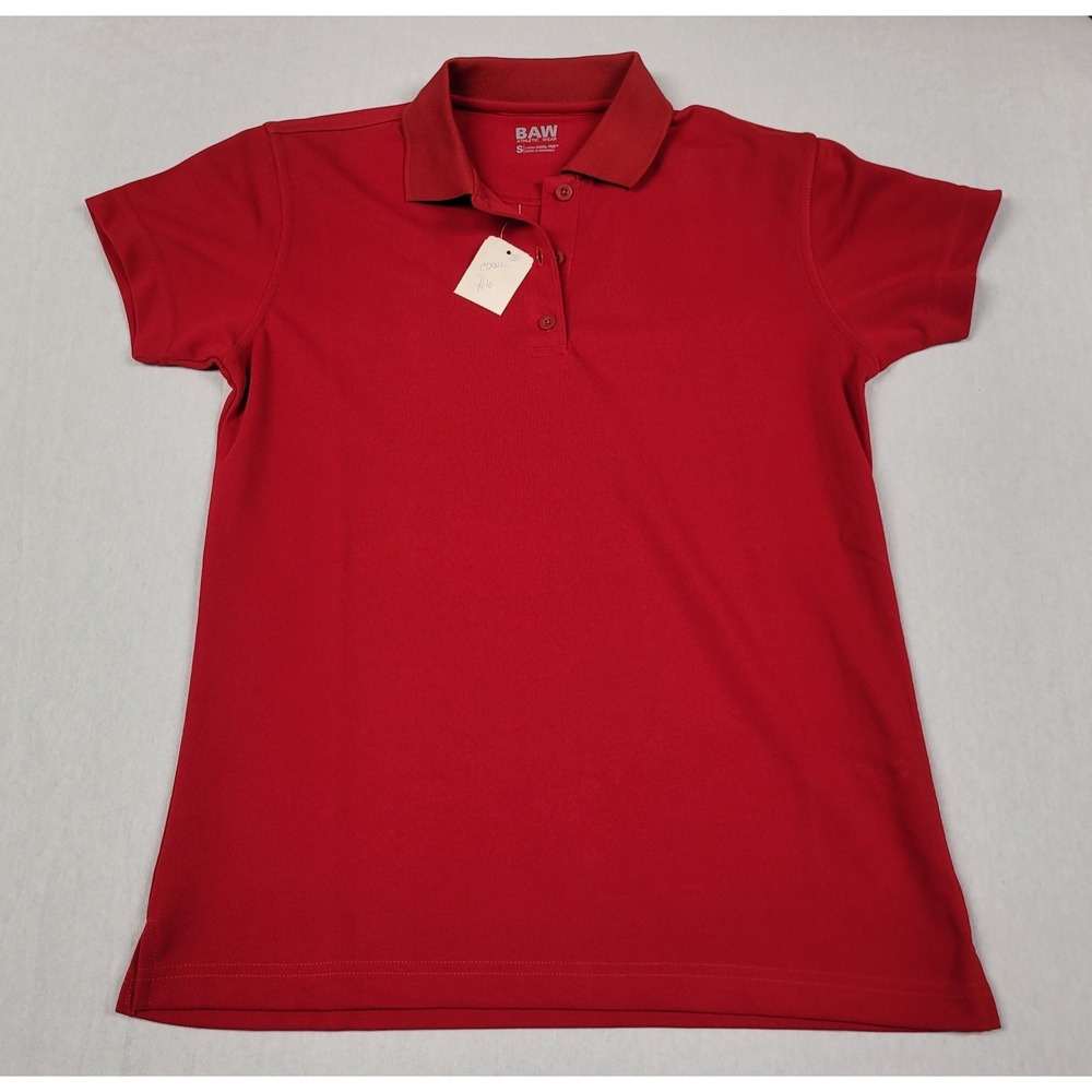 BAW Athletic Wear Short-sleeve Cool-Tek Polo Shirt Red Women's S (New)